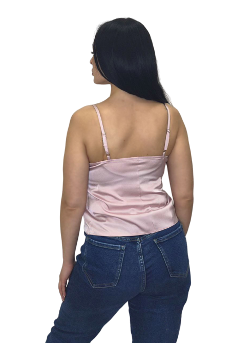 Шовкова майка на тонких бретельках Пудровий 3XL/4XL Харків - фото 9