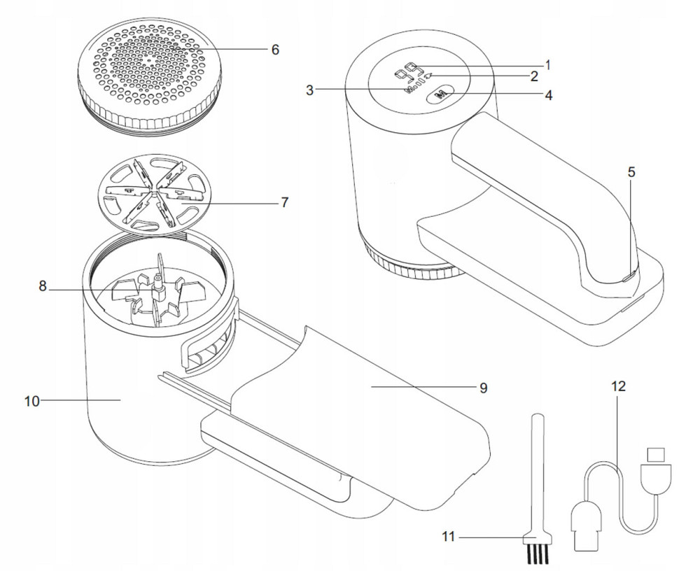 Машинка для видалення котів Hyundai LCD 5 Вт Ефективний прилад для догляду за одягом Київ - фото 6