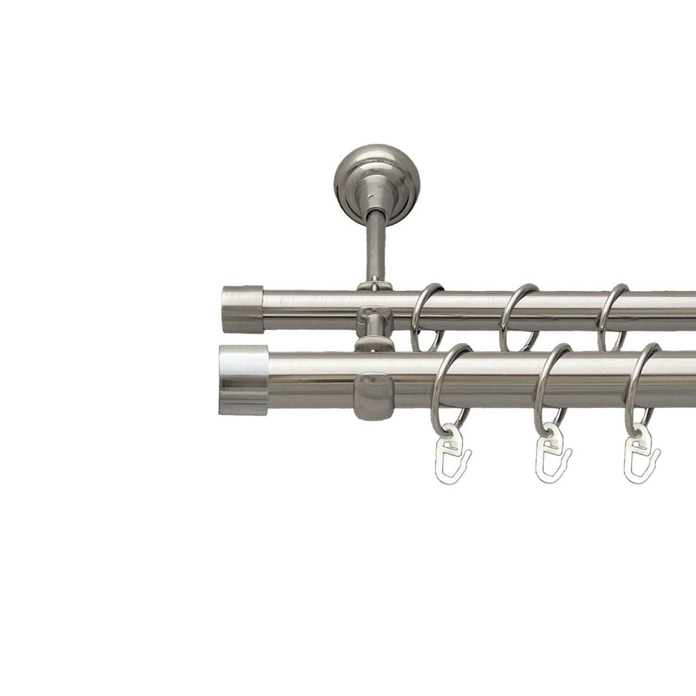 Карниз Orvit Заглушка металевий дворядний відкритий гладка труба кільце металеве Нержавіюча Сталь 25\19 мм 160 Львов - изображение 1