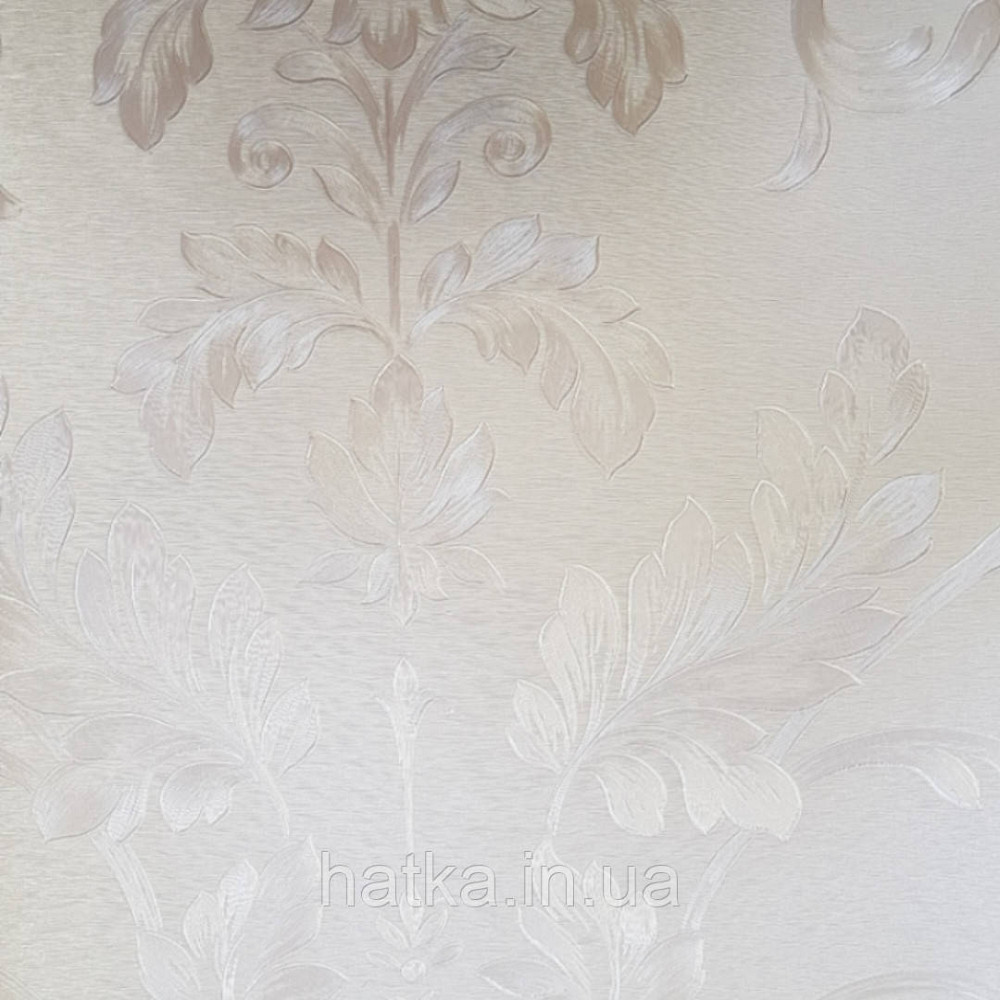 Шпалери вінілові на паперовій основі Sirpi Italian Silk 7 вензелі дамаски великі сріблясті на кремовому Київ - фото 1