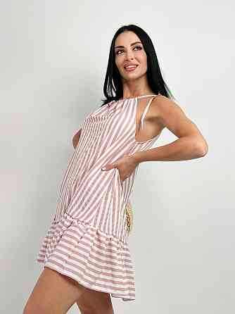 Літній сарафан на бретелях "Salma" оптом | Розпродаж моделі 42-44, Бежева смужка Київ