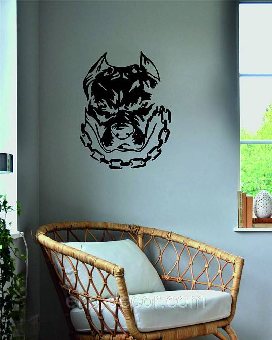 Декоративное настенное Панно «Питбуль», Декор на стену 110*84 см, Черный Киев - изображение 8
