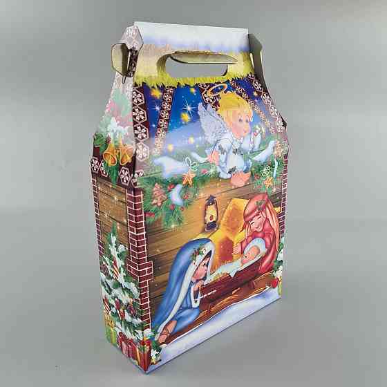 Новогодняя подарочная картонная упаковка для конфет (600грм) №217 