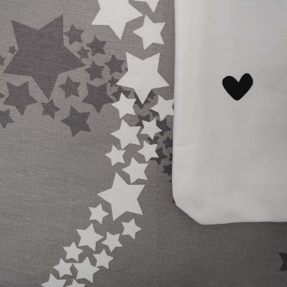 Комплект постельного белья полуторный Сатин Тандем 125 г/м2 YouStar (Белый с серым) 2 х 70х70 Сумы - изображение 6