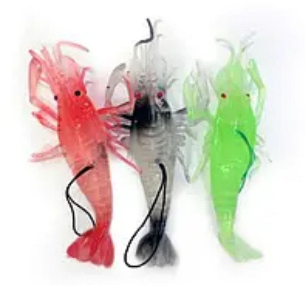 Силіконова велика креветка люмінесцентна 13 см салатовий Київ - фото 5