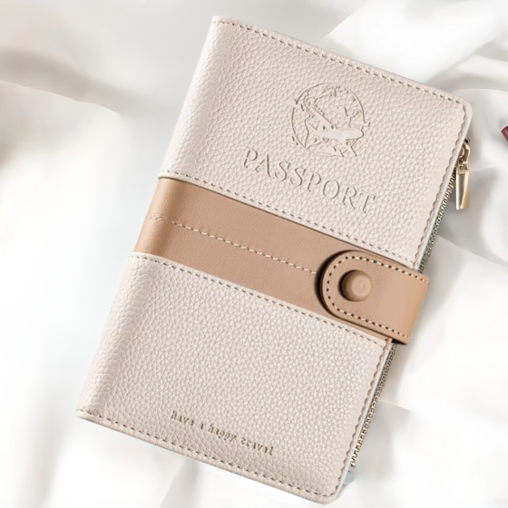 Обложка для паспорта, холдер дорожный для паспорта, удостоверения,банковских карт, билетов, документов,бежевый Каменец-Подольский