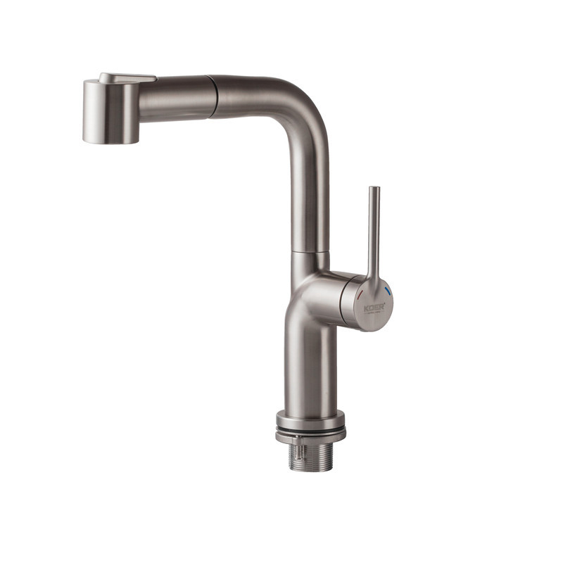 Смеситель для кухни с выдвижным изливом Koer KI-70021-02 (из нерж. стали) (Цвет нерж) (KR4798) Киев - изображение 4