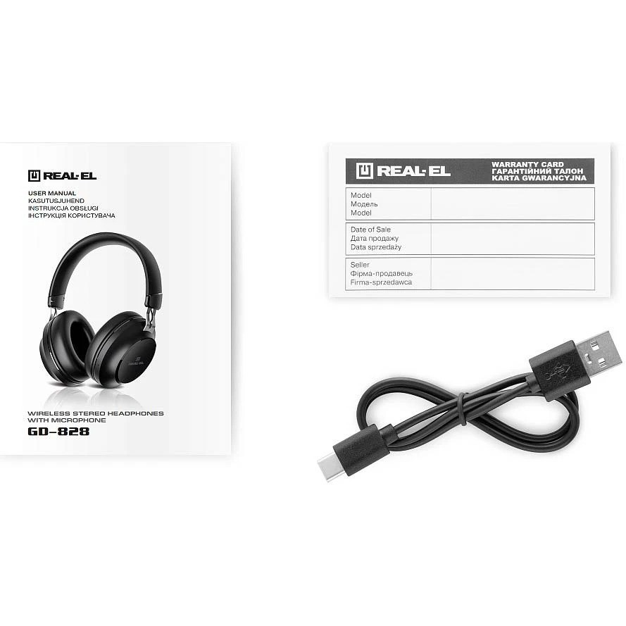 Bluetooth-Гарнітура REAL-EL GD-828 Black ( Чорний ) Харьков - изображение 9