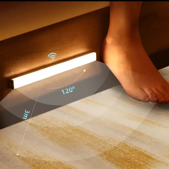 Акумуляторна світлодіодна LED лампа 33 см з датчиком руху  Портативна USB лампа Одеса - фото 4