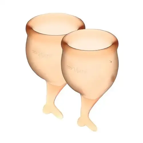 Набір менструальних чаш Satisfyer Feel Secure (orange), 15мл і 20мл, мішечок для зберігання Львів