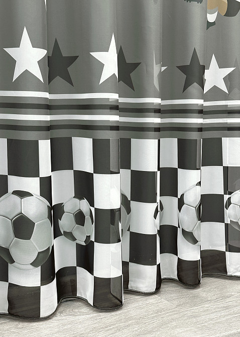 Тюль шифоновая с принтом цвет молочный с серым 1823т Киев - изображение 5