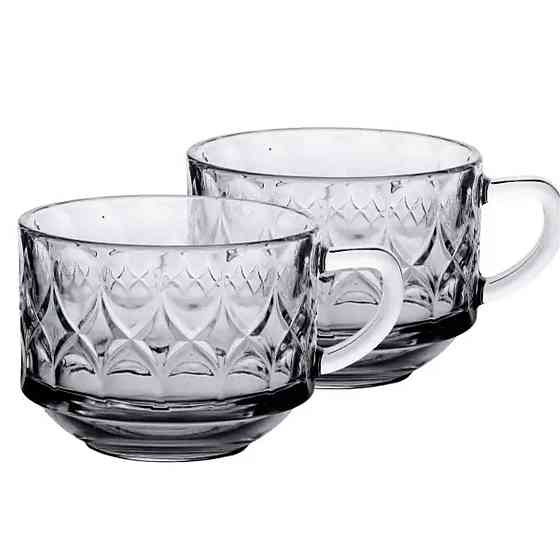 Набор чашек из стекла 6 шт прозрачные стеклянные кружки 270 мл HP-YH-67 Киев