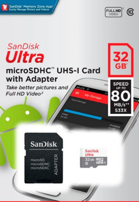 Карта пам'яті microSDHC 32Гб Class 10 (UHS-1) 100Мб/с SanDisk Ultra Житомир - изображение 2