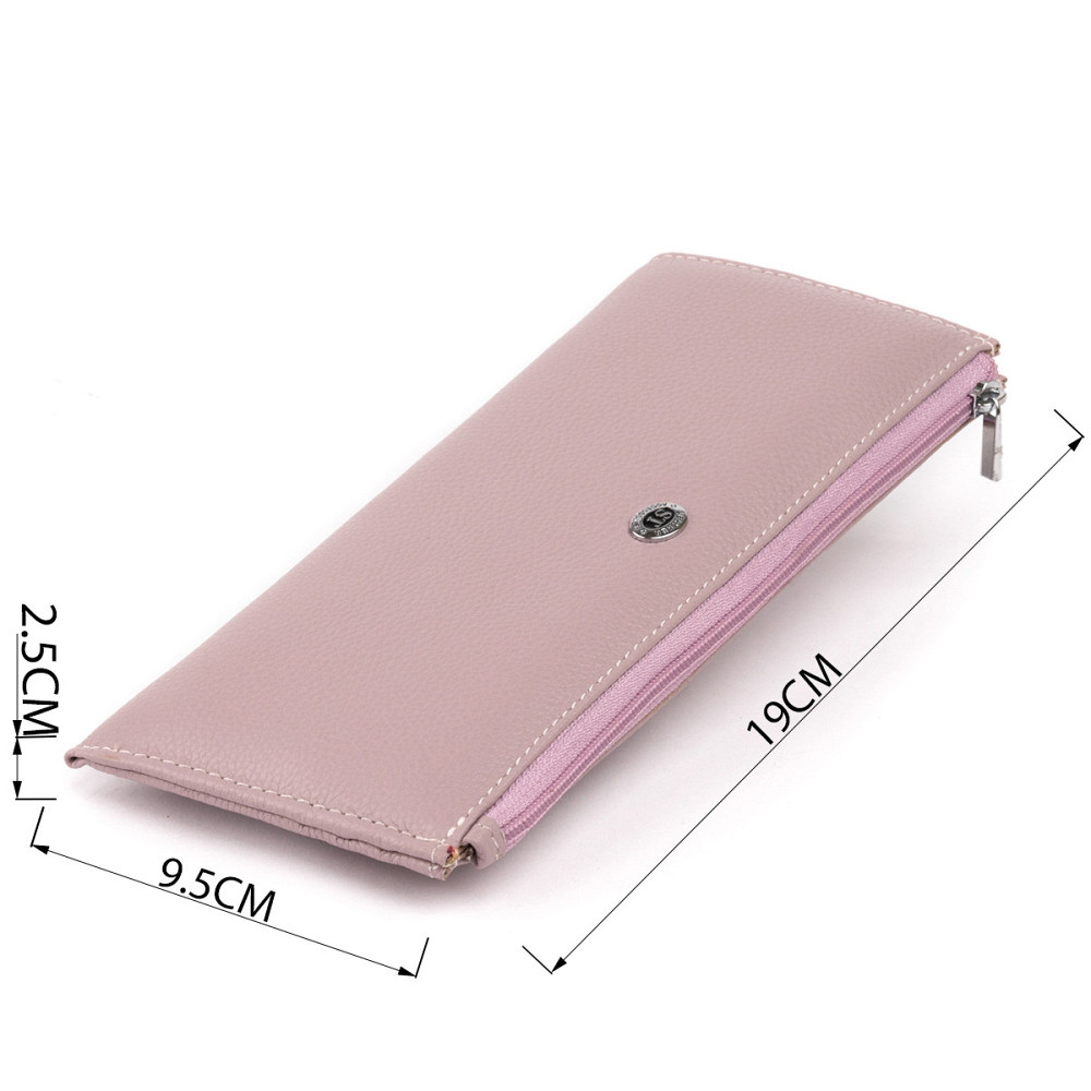 Горизонтальный тонкий кошелек из кожи женский ST Leather 19327 Лиловый Киев - изображение 3