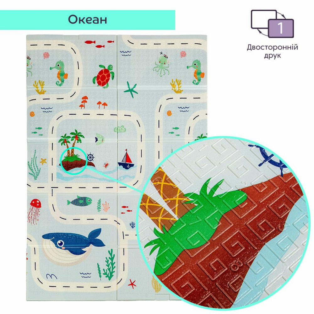 Коврик детский 117см х 177см х 8мм Океан-ростомер (300) SW-00003030 Киев - изображение 4