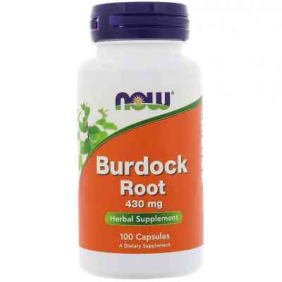 Травы Now Foods Корень лопуха 430мг, Burdock Root, 100 капсул (NOW-04608) Винница