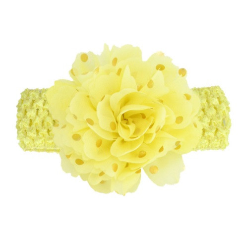 Детская желтая повязка на голову - окружность головы около 40-52см, диаметр цветка 9см Киев - изображение 1