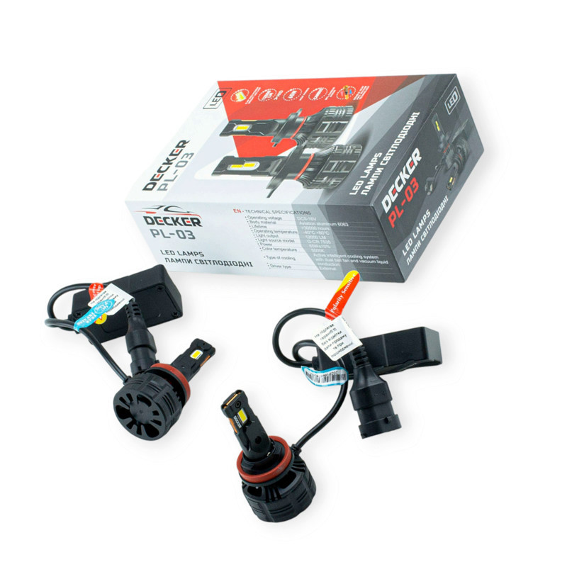 Автолампа H8, H9, H11, H16 12V PL-03 65W 5000K 12000L радиатор c вентилятором и обманкой LED Мукачево - изображение 1