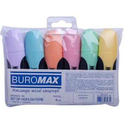 Набір маркерів Buromax highlighter pen, PASTEL, chisel tip, SET 6 colors (BM.8905-96) Вінниця - фото 2