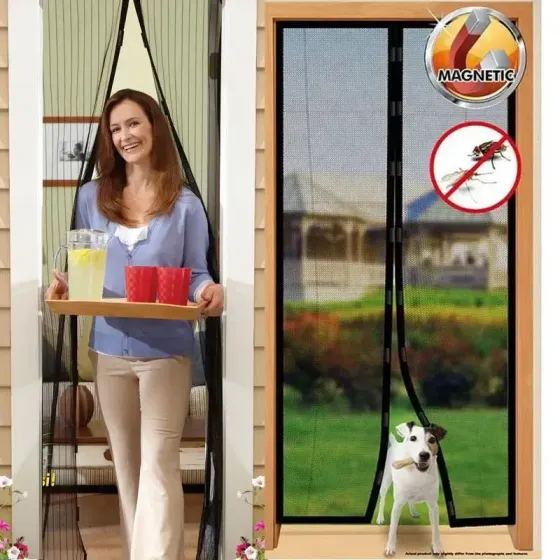Москитная сетка на магнитах Magic Mesh, Антимоскитная штора на дверь, Сетка против москитов 210х100 см Коломыя