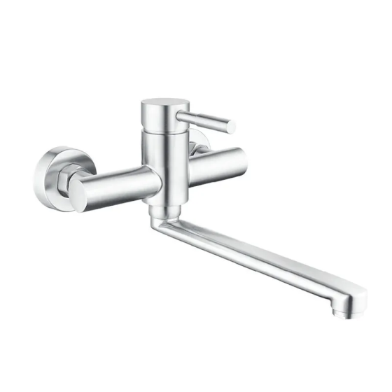 Настенный кухонный смеситель Champion SUS-005 из нержавеющей стали хромированный (CH6536) Харьков