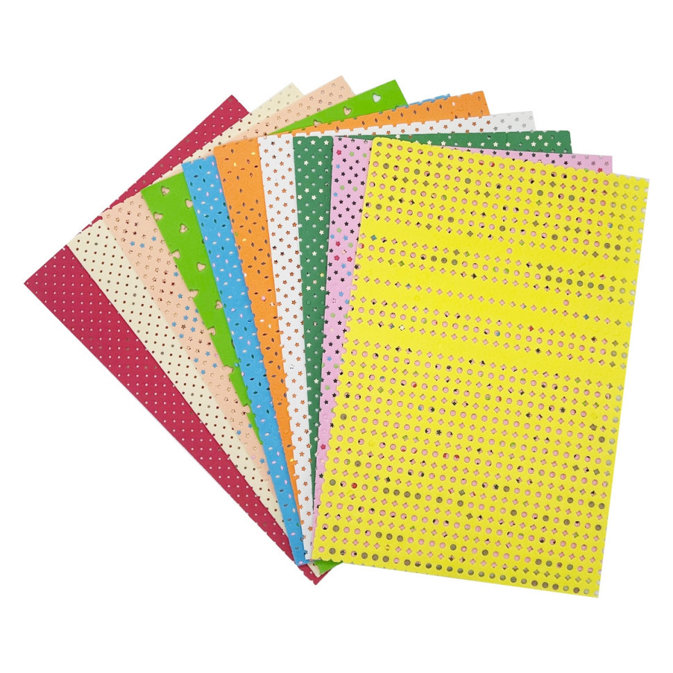 Набір фоамірана 859562 А4, 1,0 мм, 10 аркушів, з дірочками різних фігур Вінниця - фото 1
