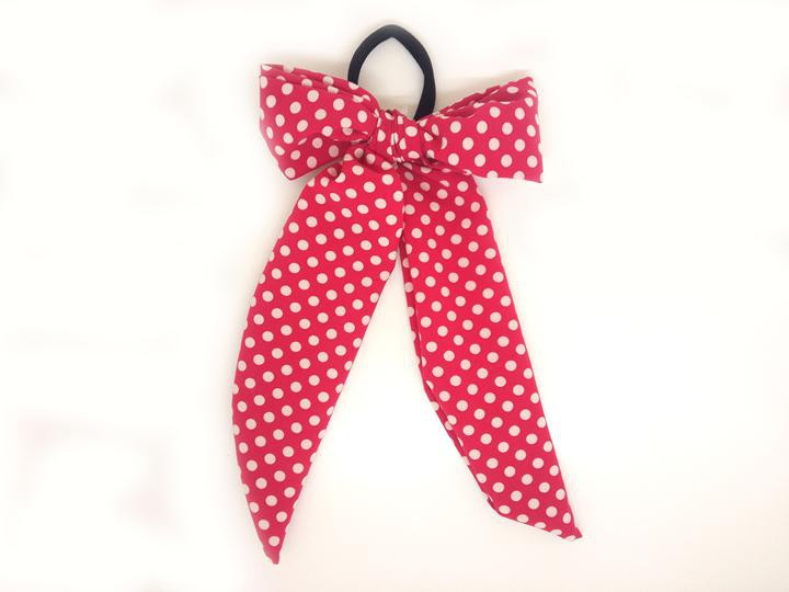 Бант резинка красный в горох Твилли Киев - изображение 1