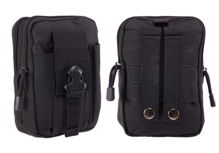 Підсумок-органайзер для телефону, документів та особистих речей чорний (тактичний утилітарний, на РПС, пояс, жилет, ремінь, MOLLE) Коломия - фото 1