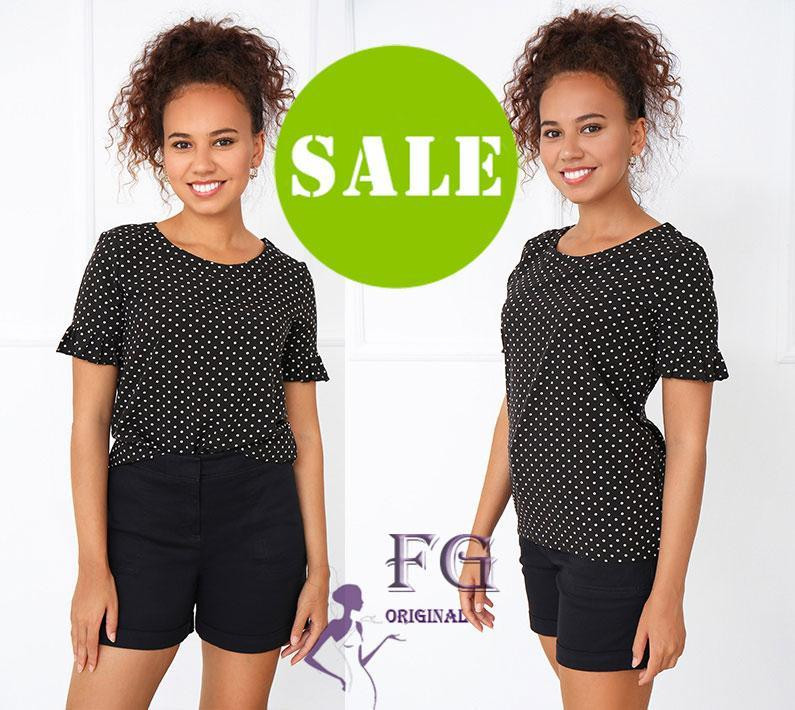 Жіноча блуза в горох "Ненсі" оптом | Распродаж моделі Київ - фото 1