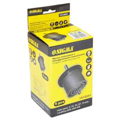 Коронка Sigma з вольфрамовим напиленням 33, 53, 67, 73 мм, основа зі свердлом (1512051) Вінниця