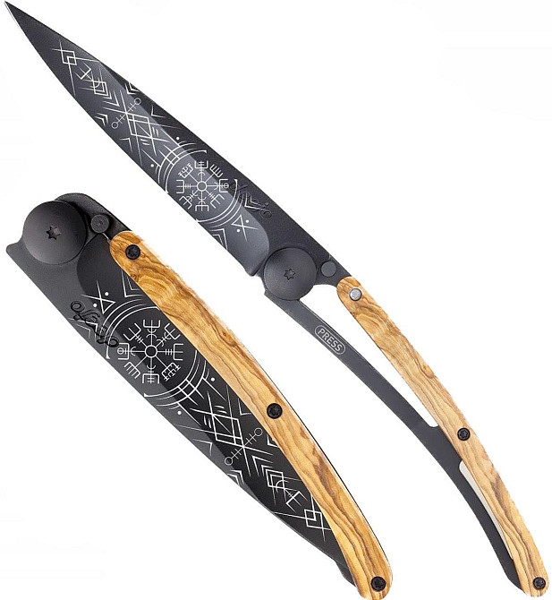 Универсальный Складной Нож с лазерной гравировкой Указатель викинга Deejo 