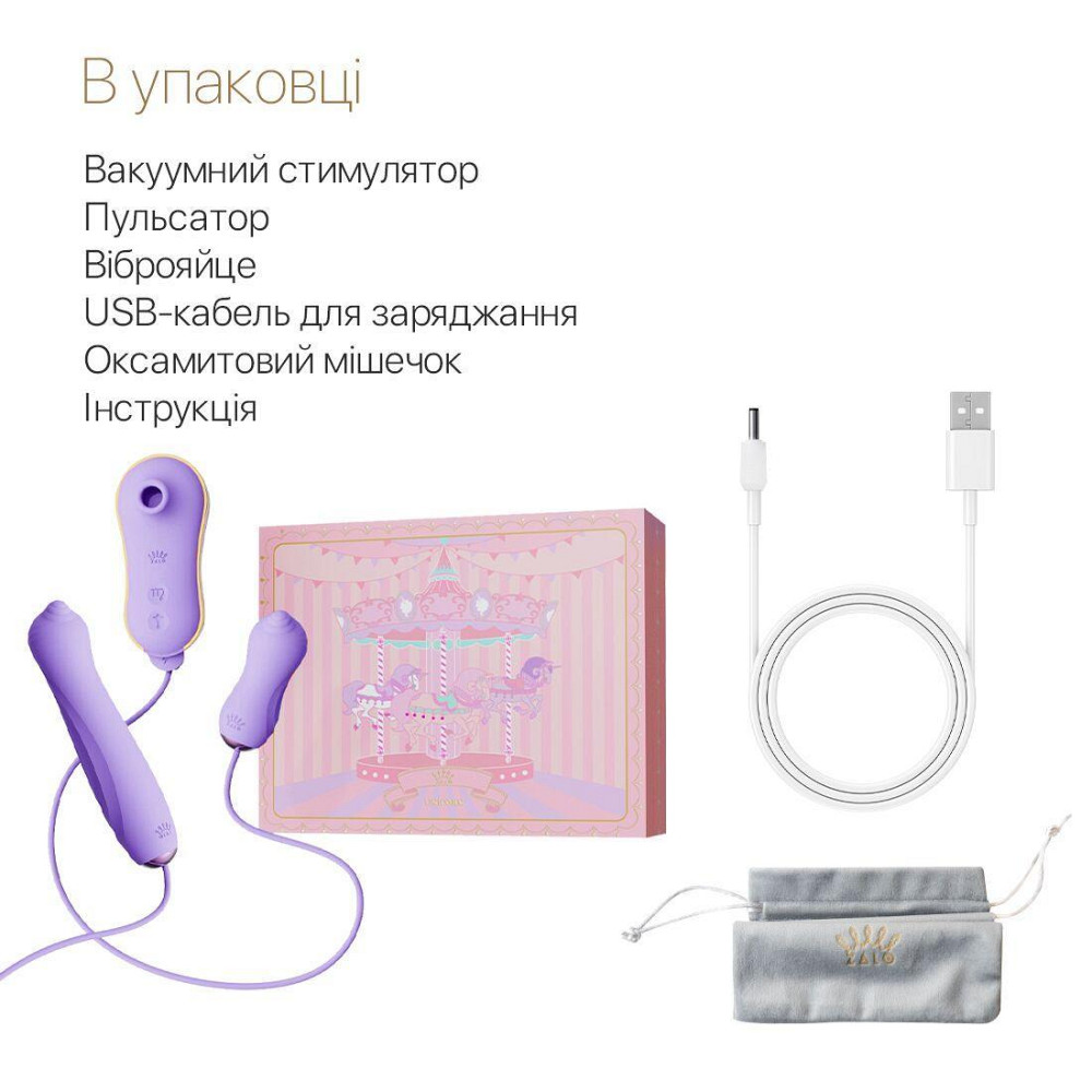 Набор 3в1 Zalo – UNICORN Set Violet, виброяйцо, пульсатор, вакуумный стимулятор Sex Aura Киев - изображение 7