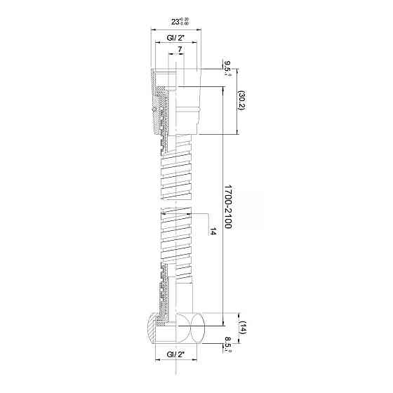 Шланг для душа IMPRESE нержавеющая сталь, 2,1 м, хром Киев