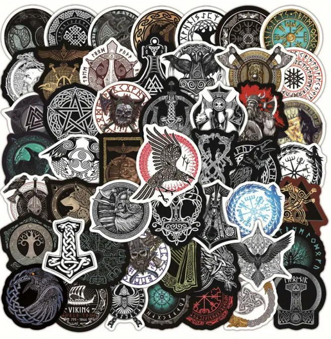 Викинги водонепроницаемые наклейки, стикер, виниловая наклейка для ноутбука, планшета, смартфона, 50 Киев - изображение 2