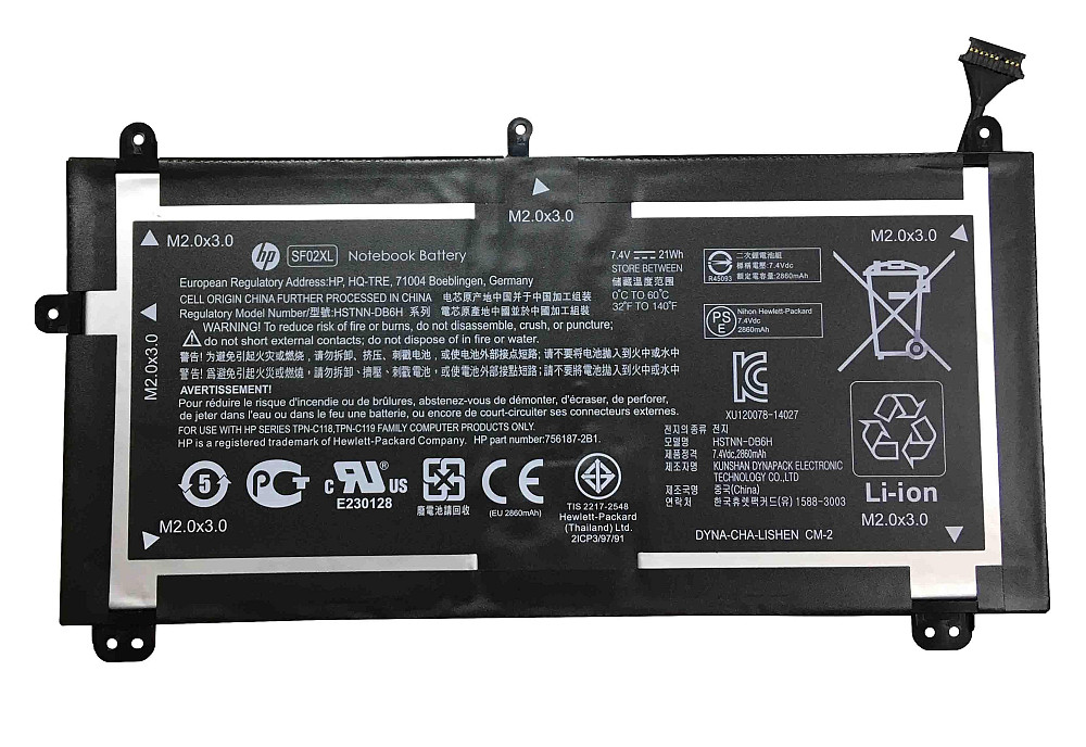 Аккумулятор для ноутбука HP SF02XL Pavilion 10-k 7.4V Black 2860mAh Orig Вінниця - фото 1