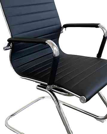 Офісне крісло конференційне Tehforward Slim CF хром Чорний Дніпро