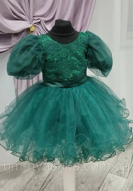 Ошатне зеленое плаття на дівчинку на 2-4 роки Костюм Ялинка, Зелене плаття Ялинка Кривий Ріг - фото 2