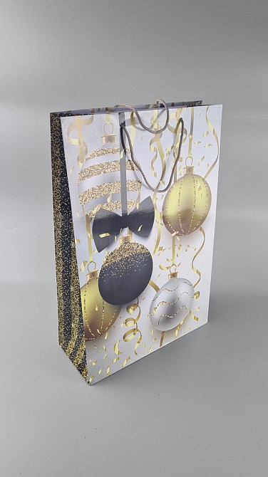 Новогодний ,картонные пакеты с ручками Гигант вертикальный 30х47х12-011 (12 шт) Харьков - изображение 1