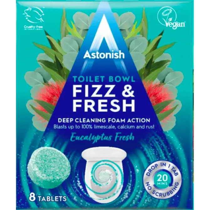 Таблетки для мытья унитаза Astonish Toilet Bowl Fizz&Fresh Eucalyptus Fresh Свежесть эвкалипта, 8 ка Львов - изображение 1