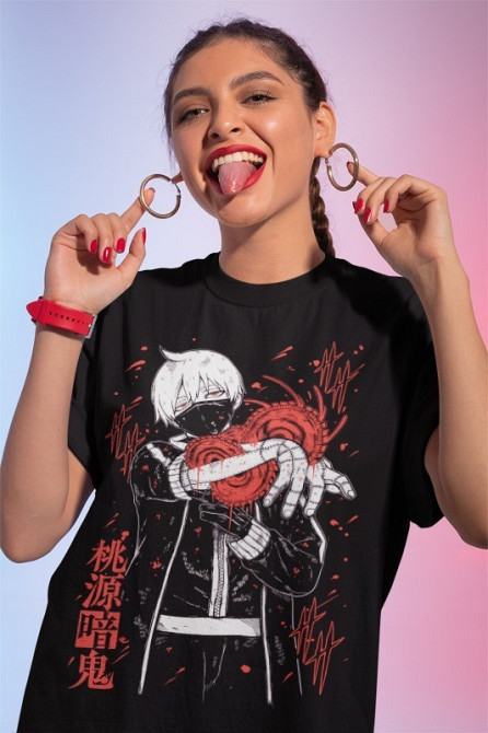 Футболка для хлопчика з аніме принтом Тоуген Анкі Ікхіносе Схікі оверсайз (зріст від 165 до 180) Чорний AnimeJ0387m Дніпро - фото 1