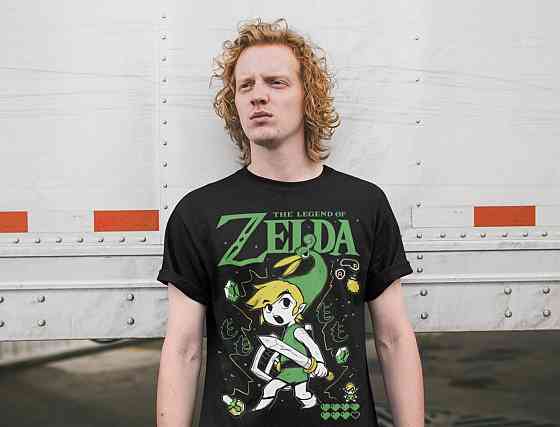 Футболка для мальчика аниме Легенд Зелда Линк То оверсайз (рост от 165 до 180 ) Черний AnimeJ1121m Днепр
