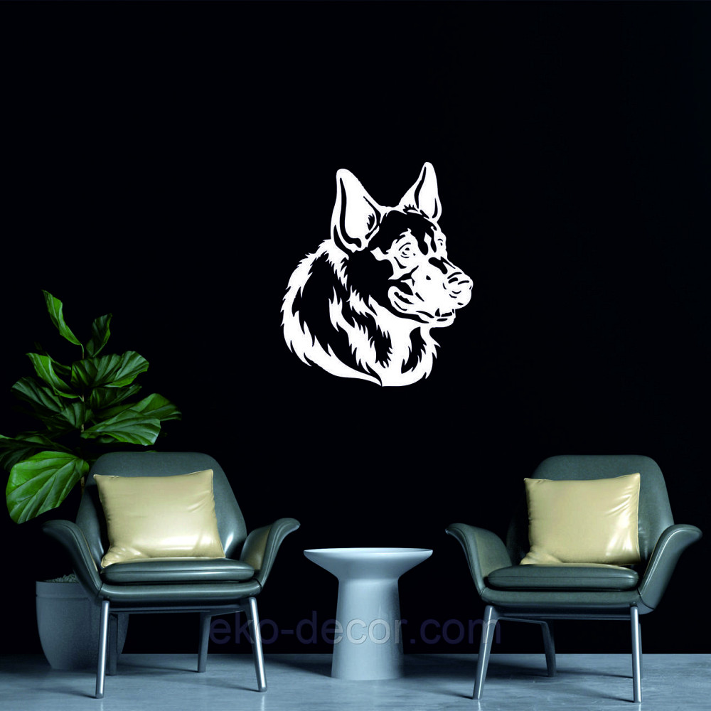 Декоративное настенное Панно «Овчарка», Декор на стену 50*43 см, Белый Киев - изображение 4