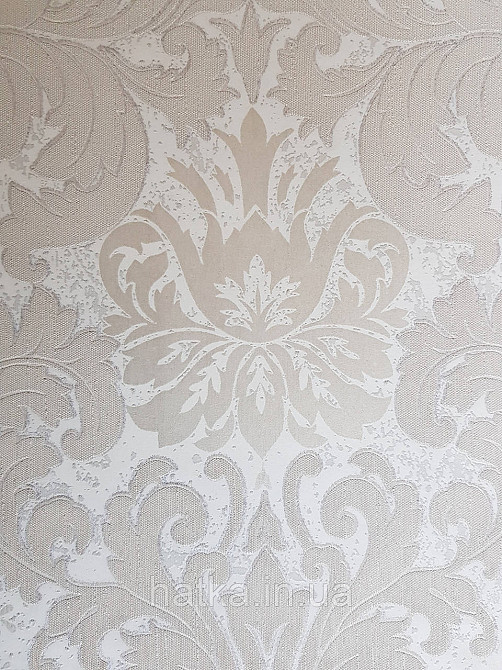 Шпалери метрові вінілові на флізелін Marburg Villa Romana класичні вензелі завитки бежеві білі срібло Київ - фото 4