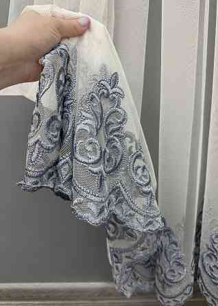 Тюль VR-Textil 1693т Грек-сітка з вишивкою і люрексом Молочний з сірим 350х250 см (42-0807) Київ