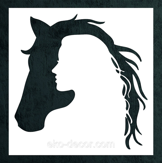 Декоративне настінне Панно «Сілует жінки та коня», Декор на стіну 50*50 см, Білий Київ - фото 5