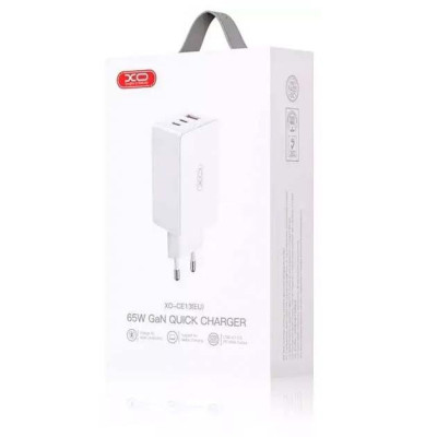 Зарядний пристрій XO CE13 PD65W GaN (2Type-C/1USB) White (XO-CE13-WH) Вінниця - фото 3