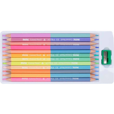 Олівці кольорові Школярик Пастельні двосторонні з точилкою 12 шт 24 кольори (312120003-UA) Вінниця - фото 2