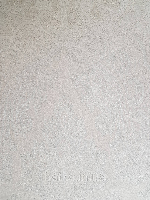 Обои виниловые на флизелине AS creation Garda 1.06Х10.05 классика вензеля крупные бежевые серебристые Киев - изображение 1
