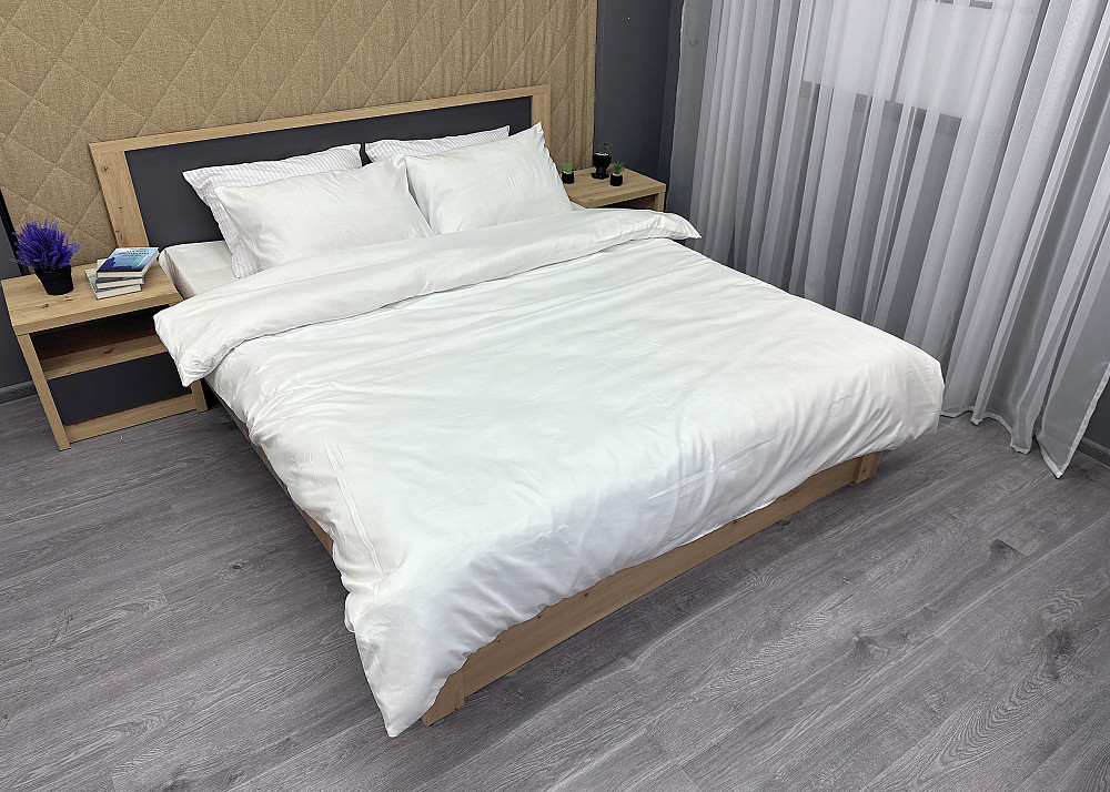Комплект постельного белья, Decorator SOFTY UNO Bianco Двуспальный 180х215 Белый (88-079) Киев - изображение 6