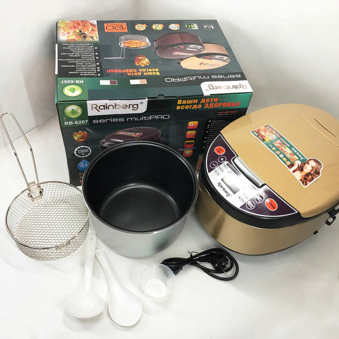 Бюджетная мультиварка Rainberg RB-6207 1500 Вт 6 л, Мультиварка для дома, Пароварка для кухни бытовая BL-87 Львов - изображение 7